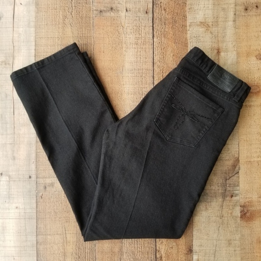 Ralph Lauren Black Shimmer Modern Slim Jeans - Picture 4 of 6